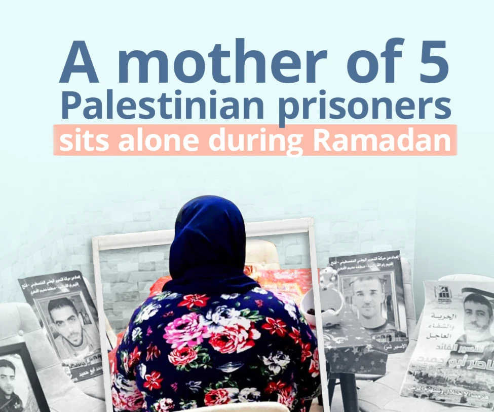 A mother of 5 Palestinian prisoners sits alone during Ramadan A mother of 5 Palestinian prisoners sits alone during Ramadan