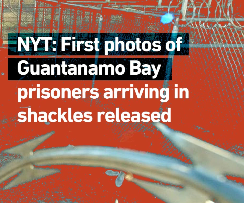 First photos of Guantanamo Bay prisoners arriving in shackles released