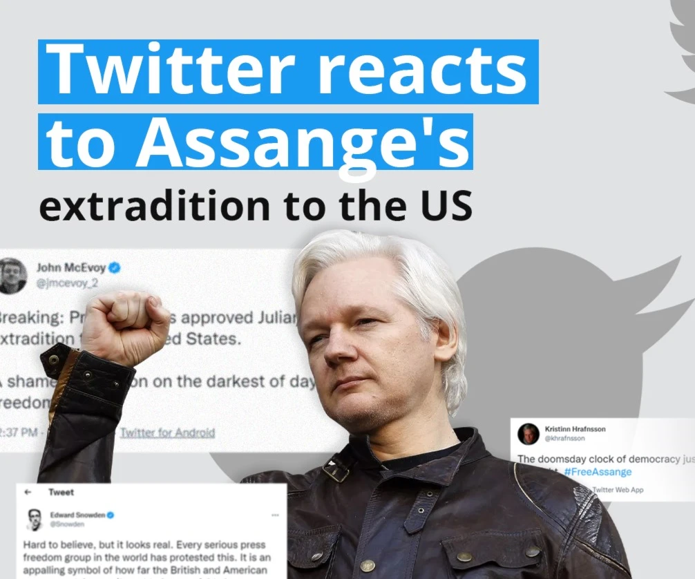 Twitter reacts to Assange's extradition to the US Twitter reacts to Assange's extradition to the US