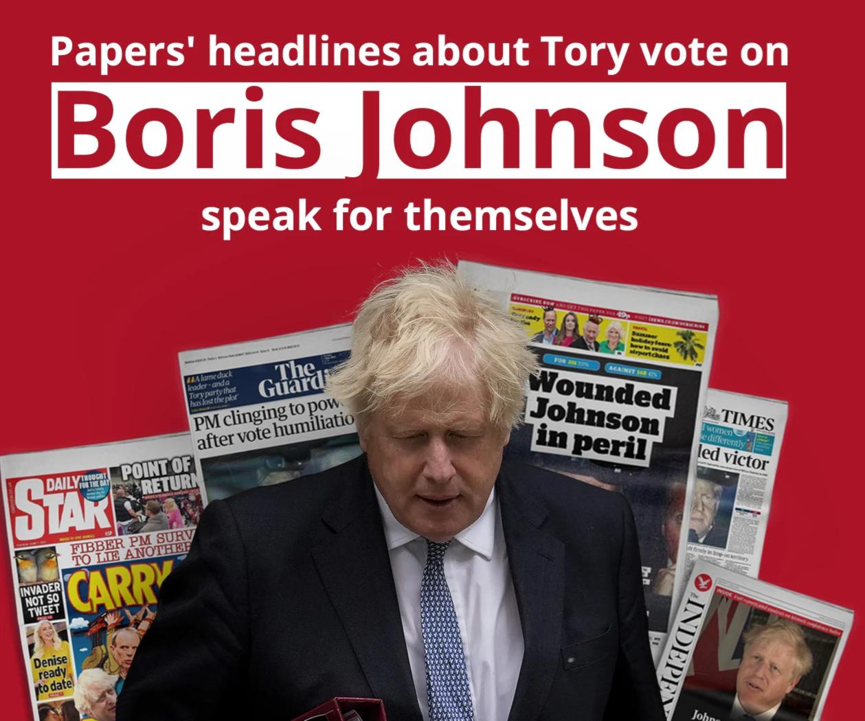 Papers' headlines about Tory vote on Boris Johnson speak for themselves Papers' headlines about Tory vote on Boris Johnson speak for themselves