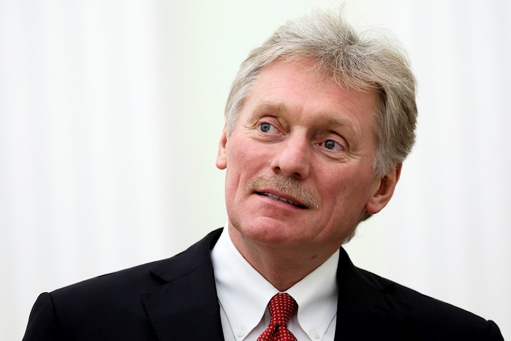 Kremlin spokesperson Dmitry Peskov at the Kremlin in Moscow, Russia, Tuesday, Oct. 10, 2023. (Kremlin Pool Photo via AP)