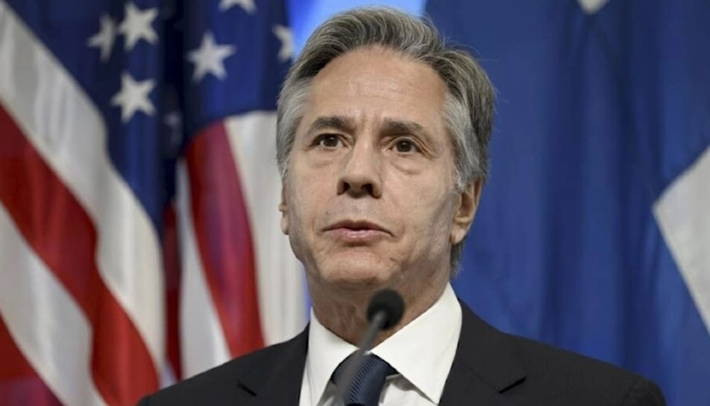 US Secretary of State Antony Blinken meets the media at the Ministry for Foreign Affairs in Helsinki, Finland Friday, June 2, 2023. (AP)