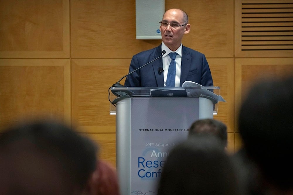 Amir Yaron, Governor of the Bank of Israel, speaks at the 24th Jacques Polak Research Conference at the International Monetary Fund on Thursday, Nov. 9, 2023 in Washington. (AP)