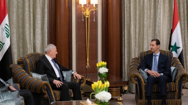 President Bashar al-Assad met with his Iraqi counterpart Abdul Latif Rashid in Riyadh.