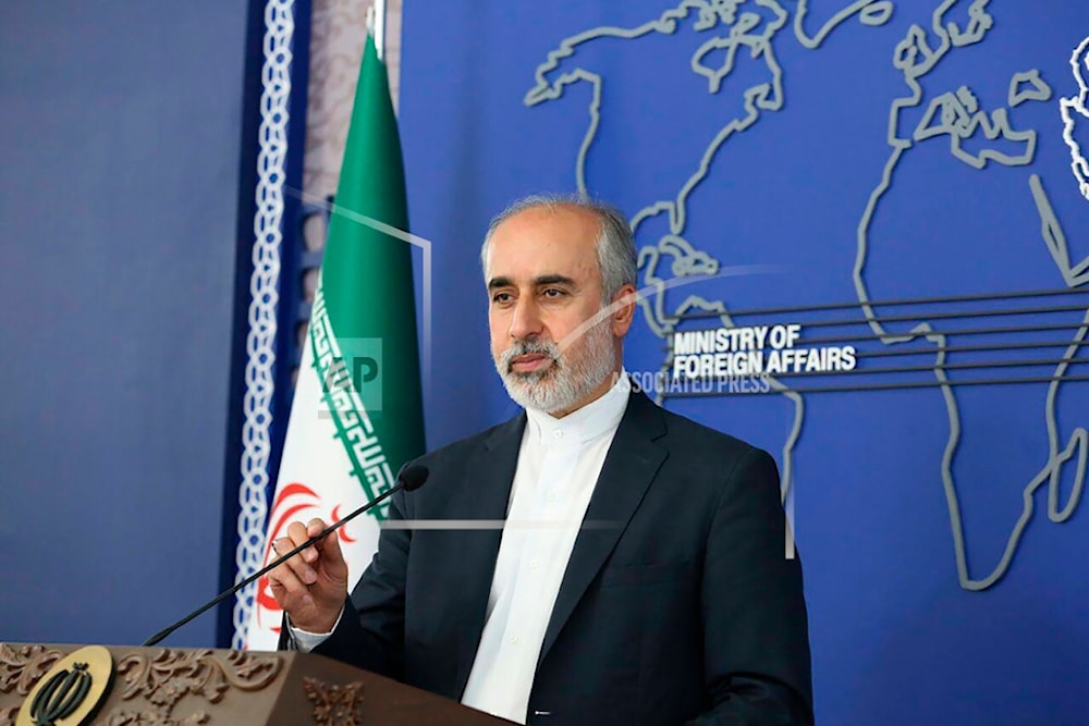 Iranian Foreign Ministry spokesperson Nasser Kanaani speaks in Tehran, Iran,  Aug. 11, 2022 (AP)