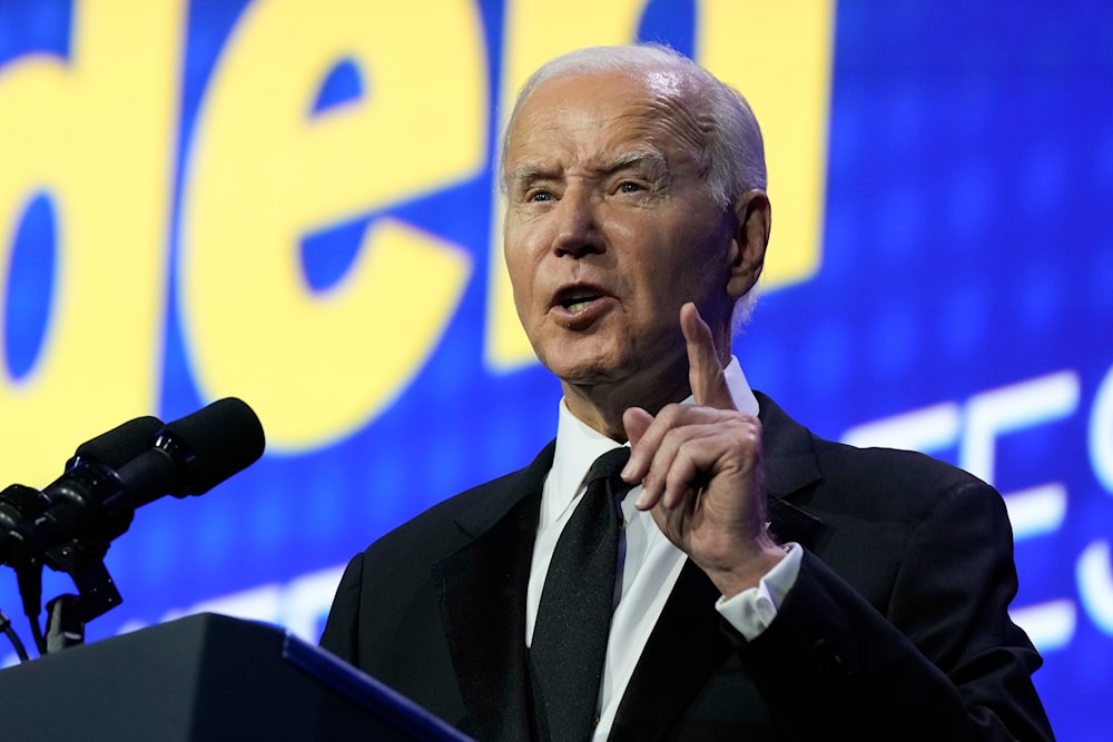 President Joe Biden speaks at the 2023 Human Rights Campaign National Dinner, Saturday, Oct. 14, 2023, in Washington. (AP)