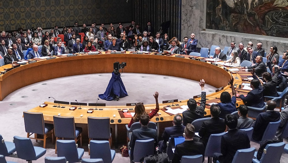 United Nations Security Council vote on a new U.S. resolution on the conflict between Israel and Palestinians, which was vetoed with Russia voting against, Wednesday, Oct. 25, 2023 at UN headquarters. (AP)