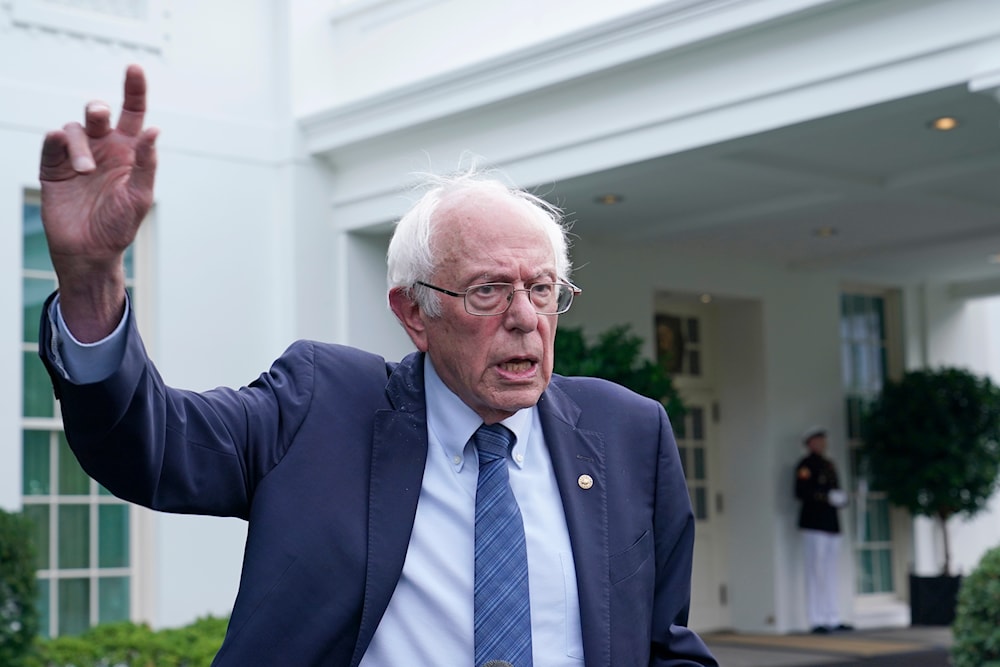 Sen. Bernie Sanders, I-Vt., talks with reporters following his meeting with President Joe Biden at the White House in Washington, Aug. 30, 2023. (AP)