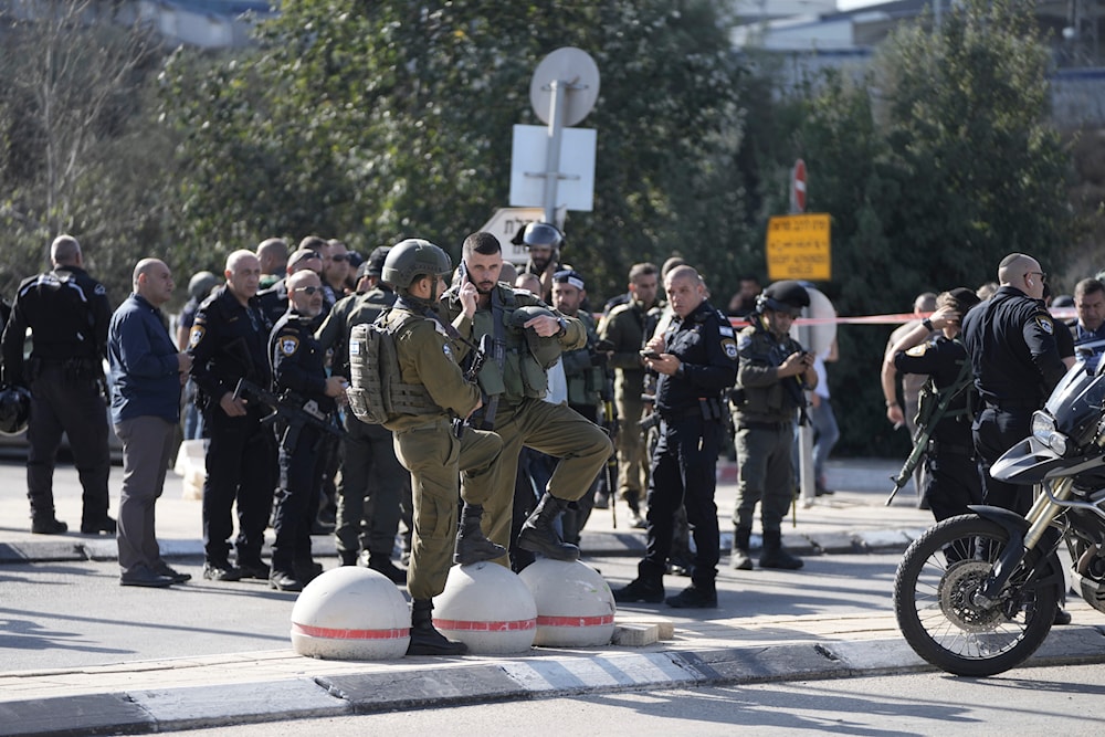 Israeli police stand at a checkpoint leading to the West Bank on Nov. 16, 2023.(AP)