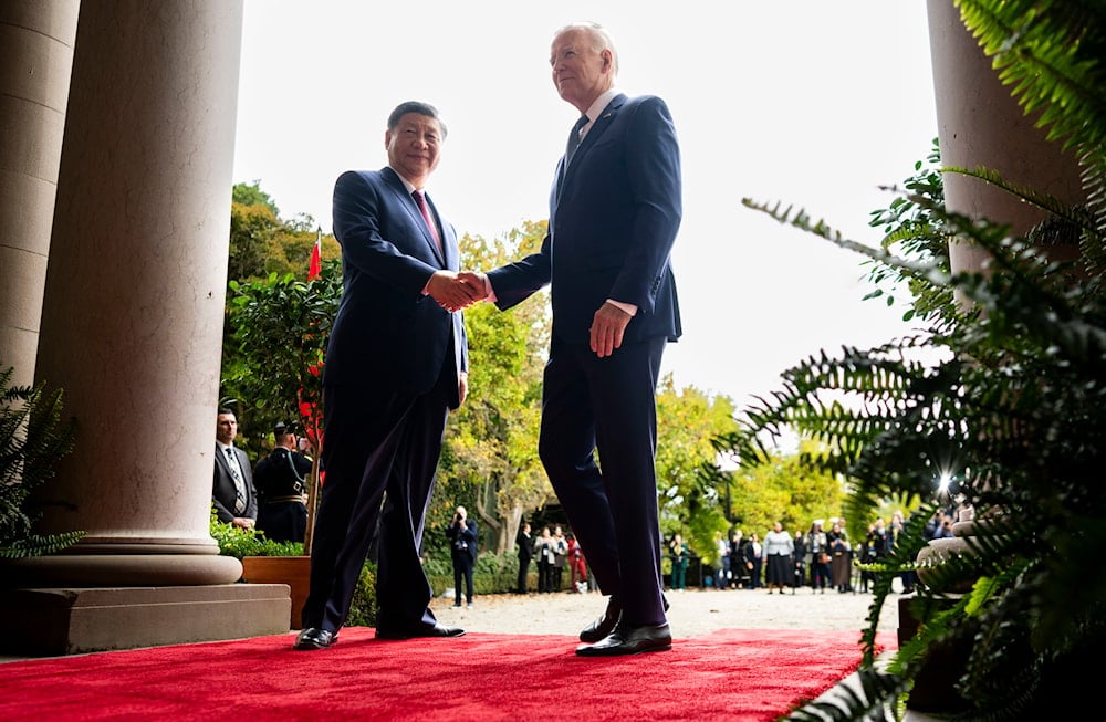 President Joe Biden greets China's President President Xi Jinping at the Filoli Estate in Woodside, Calif., Nov, 15, 2023, on the sidelines of the Asia-Pacific Economic Cooperative conference. (AP)