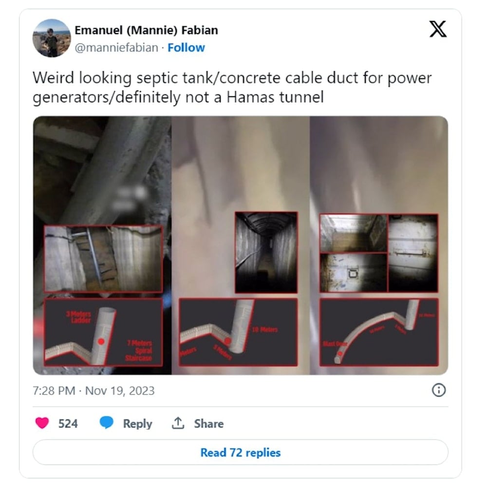 What Israelis claim to be a Hamas tunnel turns out to be sewage