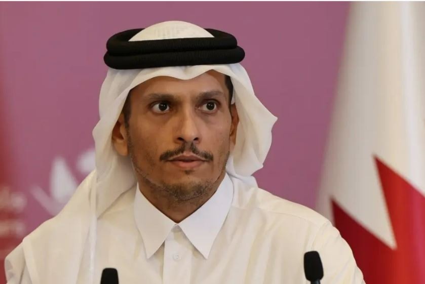 Qatar's Prime Minister, Mohammed bin Abdulrahman Al Thani, speaks during a joint press conference with his US counterpart in the capital Doha, on November 22, 2022. (AFP)
