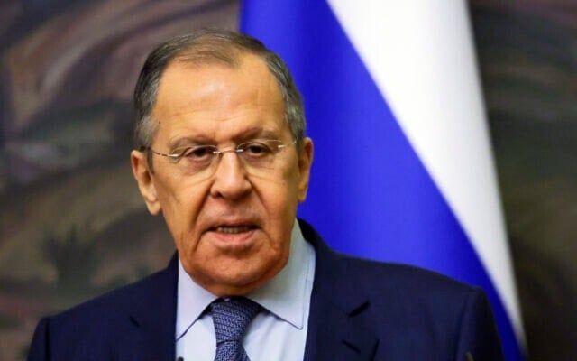 Russia's Foreign Minister Sergei Lavrov attends a joint news conference in Moscow, Russia, December 23, 2022. (AP)