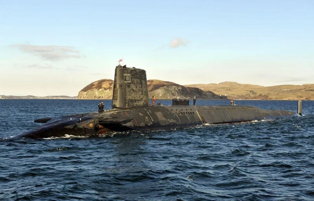 A picture shows the Trident Nuclear Submarine, HMS Victorious, on patrol off the west coast of Scotland .(AFP via Getty Images)
