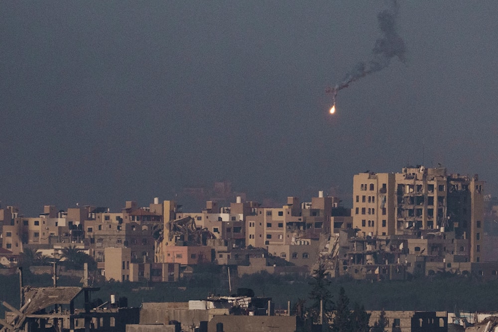 An IOF flare is seen over the Gaza Strip on Nov. 20, 2023. (AP)