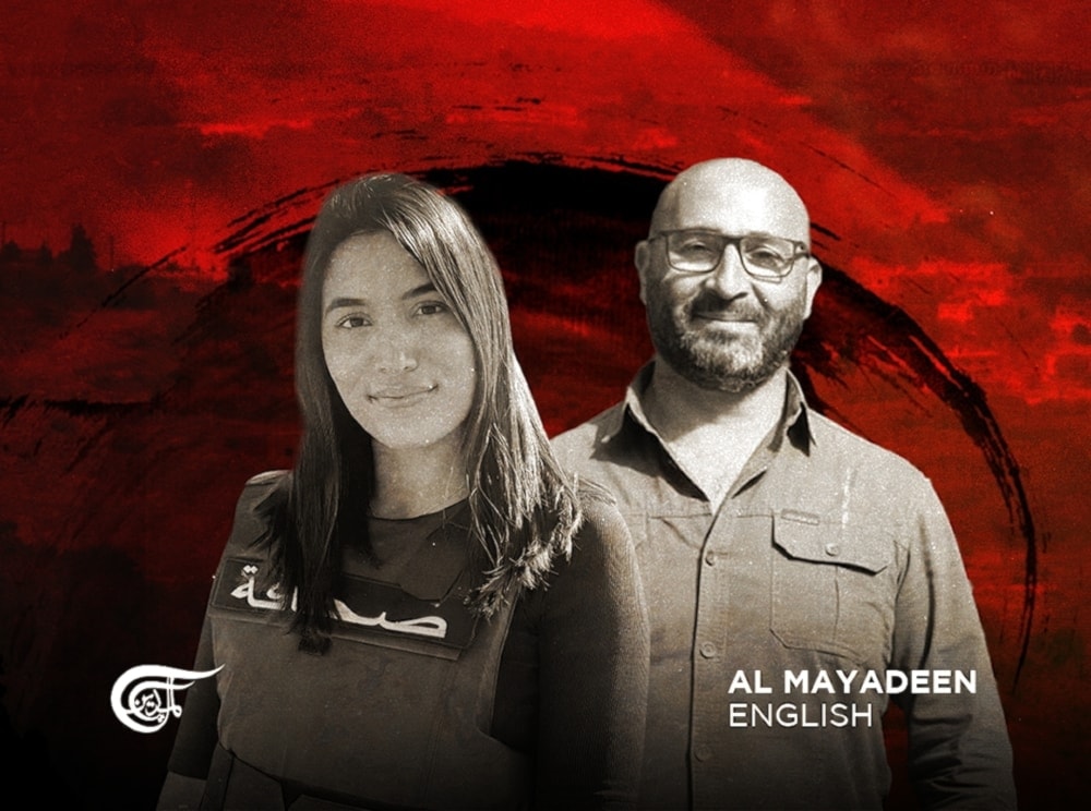 Farah Omar, and Rabih Me'mari, Al Mayadeen's correspondent and cameraman who were targetted by an Israeli airstrike.