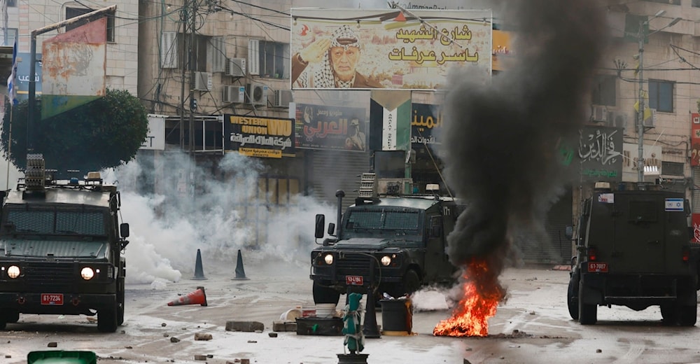 Resistance fighters confront Israeli forces in Tulkarm in the occupied West Bank with IEDs.