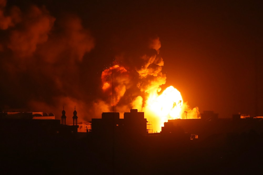 Fire and smoke rises from buildings following Israeli airstrikes on Gaza City, Sunday, Nov. 5, 2023. (AP)
