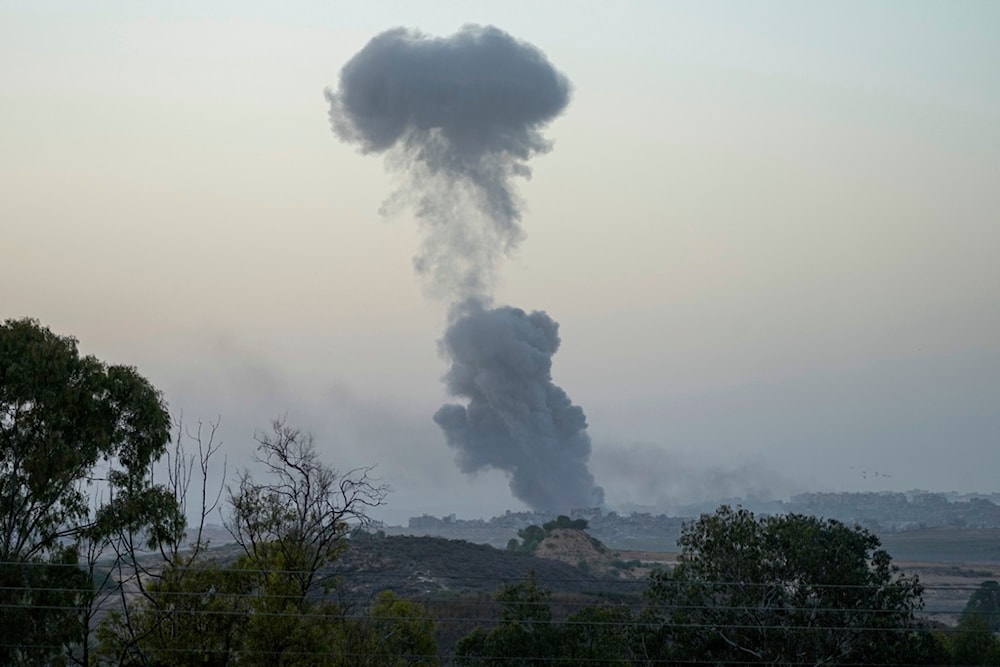 Smoke rises following an Israeli bombardment in the Gaza Strip, Palestine, Thursday, Nov. 23, 2023 (AP Photo)