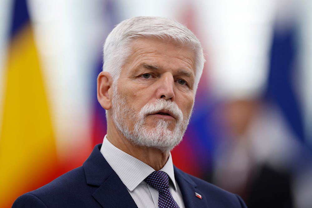 Czech Republic's President Petr Pavel delivers a speech at the European Parliament, Wednesday, Oct. 4, 2023 in Strasbourg, eastern France. (AP)