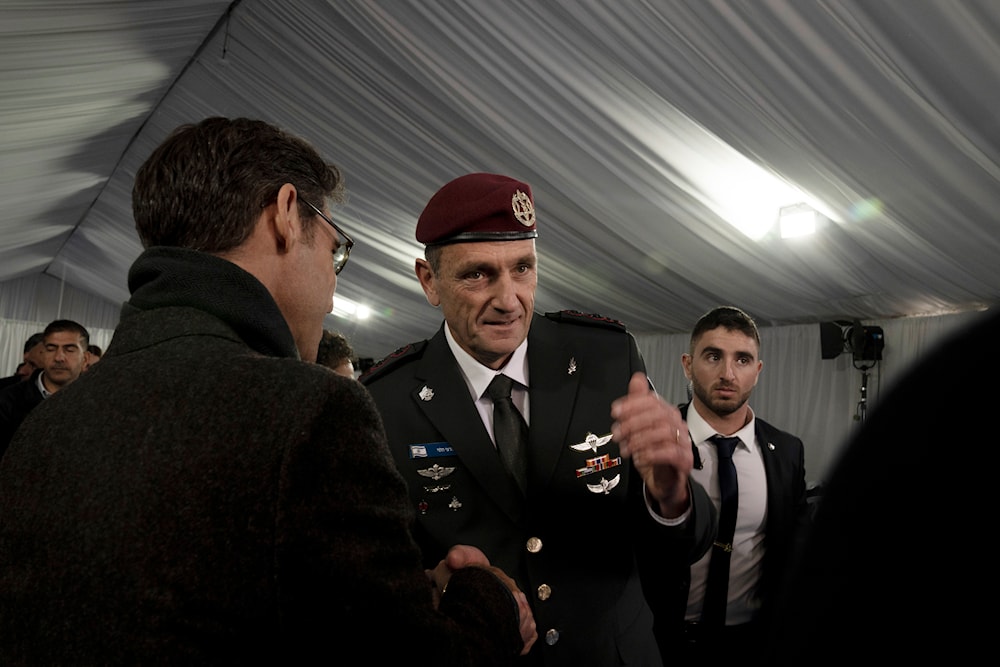 Israel Defense Forces Chief of Staff Herzi Halevi after his transition ceremony with the Prime Minister, Defense Minister, and the outgoing chief, in Jerusalem, Monday, Jan. 16, 2023.