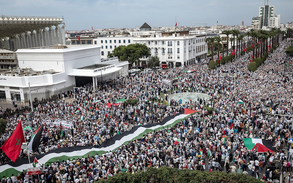Tens of thousands of Moroccans in pro-Palestine march