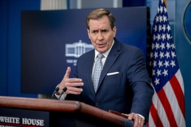 National Security Council spokesman John Kirby speaks during a press briefing at the White House, Monday, Nov. 20, 2023, in Washington