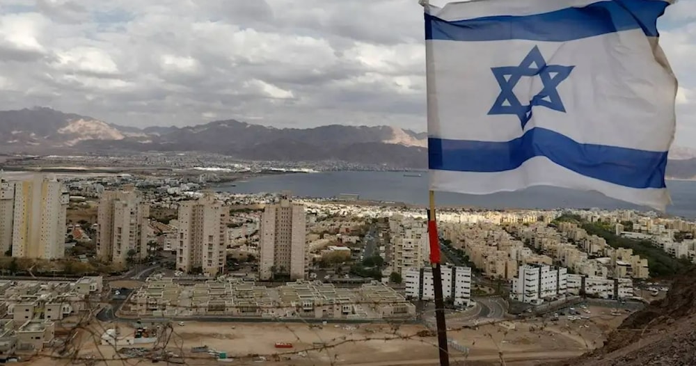 A pictured shows the southern Israeli Red Sea resort city of 