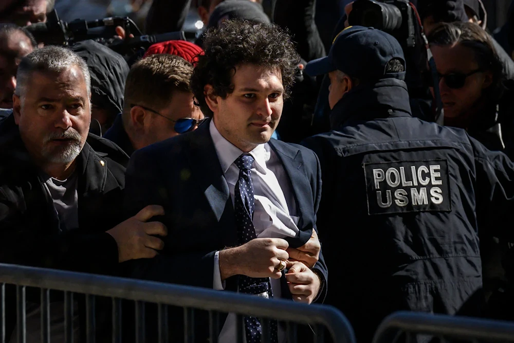 FTX founder Sam Bankman-Fried arrives for trial at Manhattan Federal Court on March 30, 2023 in New York City, US (AFP)