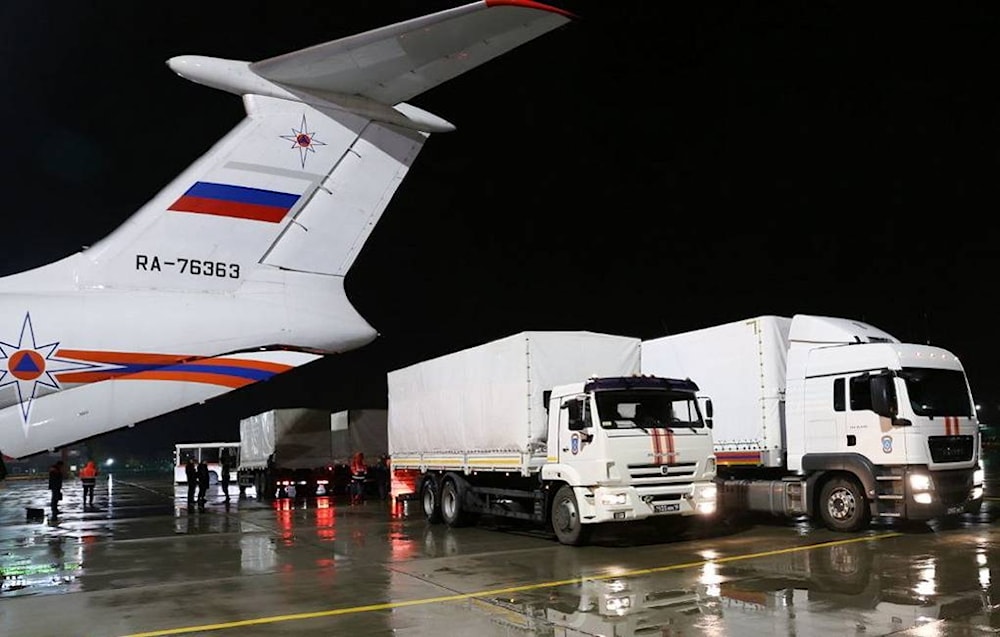 Russia to deliver 27 metric tons of humanitarian aid to Gaza Strip, on October 19, 2023. ( Russian Emergencies Ministry)