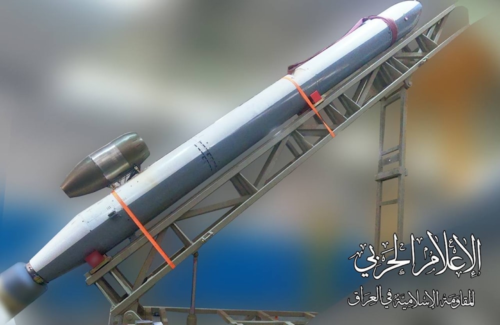 Islamic Resistance in Iraq reveals for the first time cruise missile posted with a message declaring new phase. (Islamic Resistance of Iraq/ official page) 