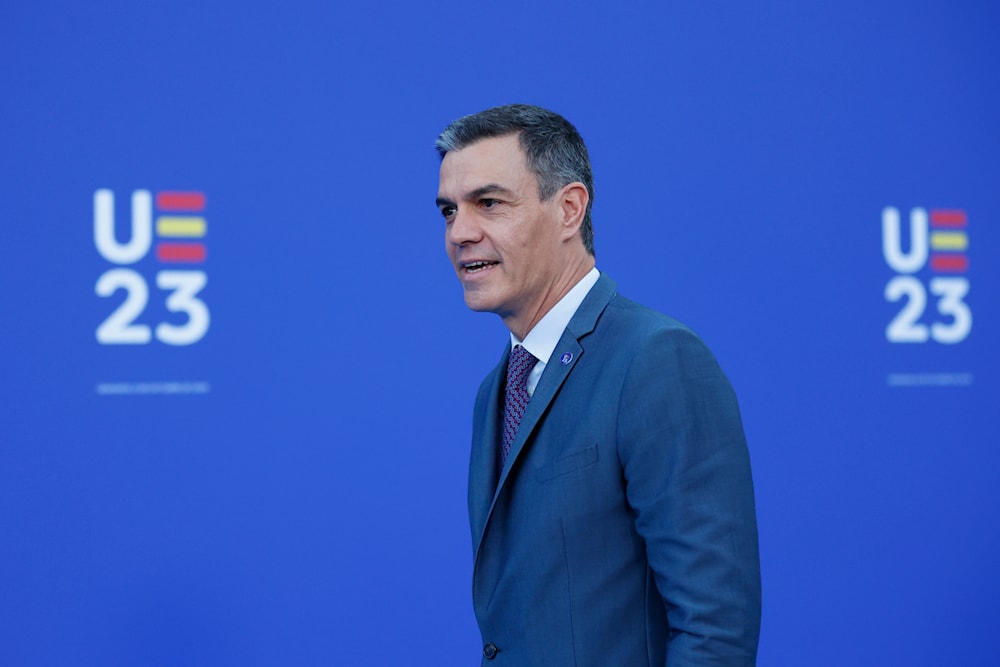 Spain's acting Prime Minister Pedro Sanchez arrives for the 2nd day of the Europe Summit in Granada, Spain, Friday, Oct. 6, 2023. (AP)