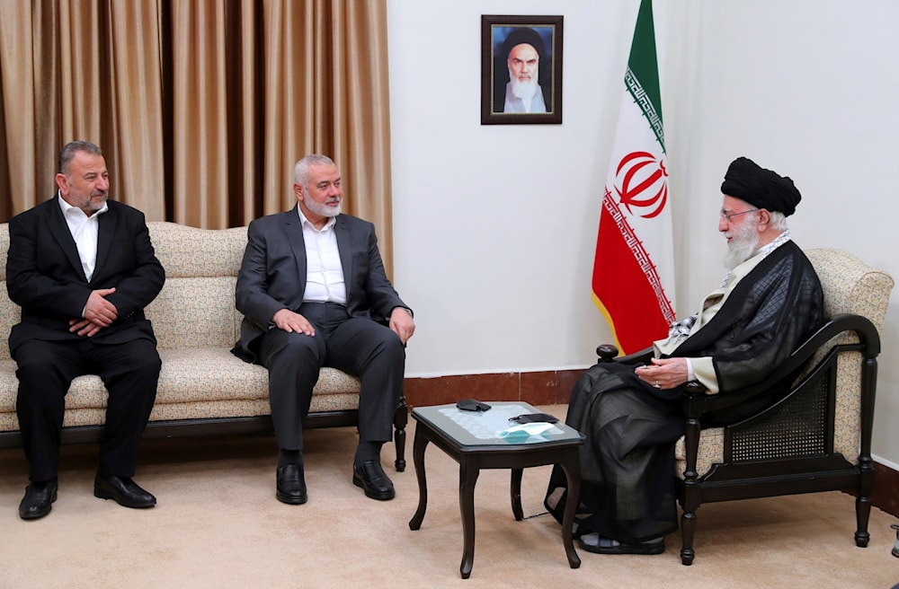 Sayyed Khamenei meets with Haniyeh, stresses Muslim support for Gaza