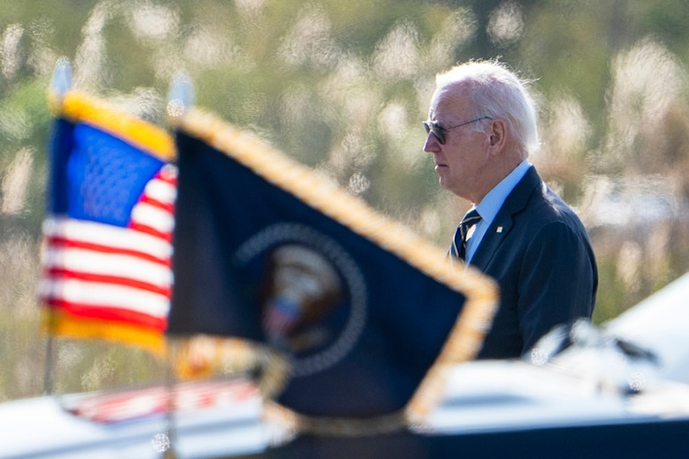 President Joe Biden walks to board Marine One at Gordons Pond in Rehoboth Beach, Del., Monday, Nov. 6, 2023. (AP)