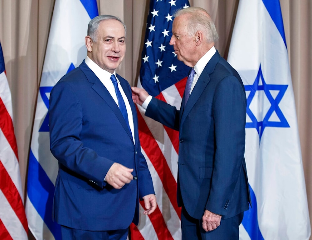 Israeli Prime Minister Benjamin Netanyahu and US President Joe Biden, World Economic Forum in Davos, Switzerland, Thursday, Jan. 21, 2016 (AP)