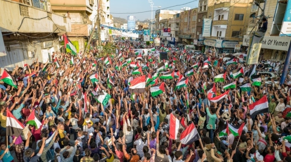 This photograph, which was circulated on social media, shows the people of Saada in Yemen demonstrating in support for Palestine, December 1, 2023. (Social media)