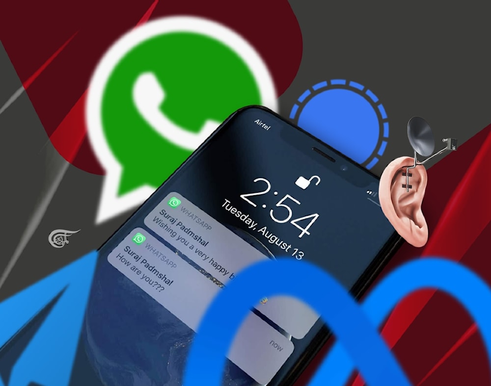 A surveillance request known as a “pen register” compels WhatsApp to provide the FBI with the source and destination of a user’s messages every 15 minutes. (Al Mayadeen English; Illustrated by Zainab ElHajj)