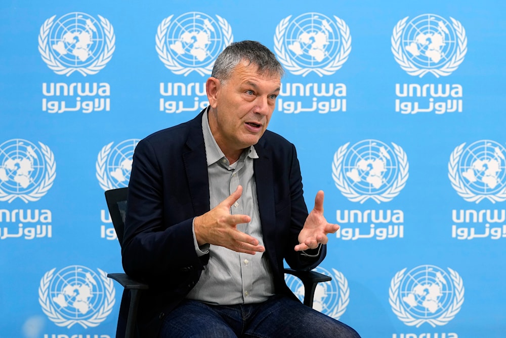 The Commissioner-General of the U.N. agency for Palestinian refugees, Philippe Lazzarini, speaks during an interview with The Associated Press at the UNRWA headquarters in Beirut, Lebanon, Wednesday, Dec. 6, 2023. (AP)