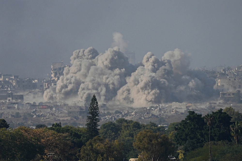 Smoke rises following an Israeli bombardment in the Gaza Strip on Monday, Dec. 11, 2023. (AP)