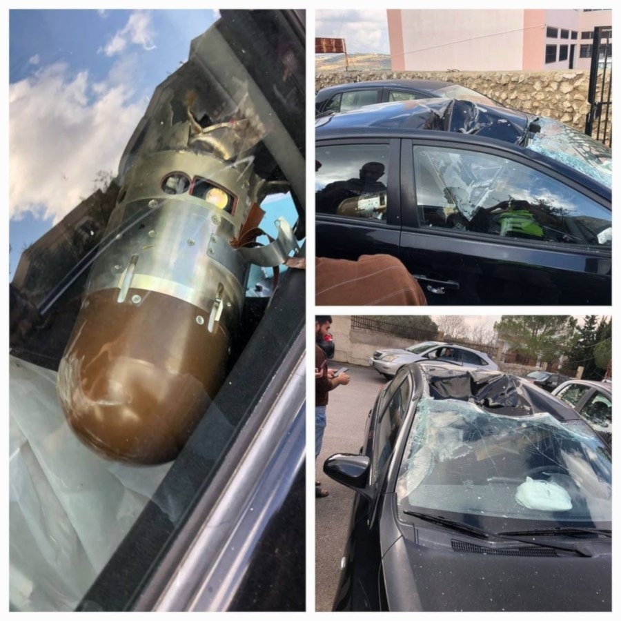 The Israeli anti-air missile that struck a car in Yater, southern Lebanon, December 12, 2023 (Social media)