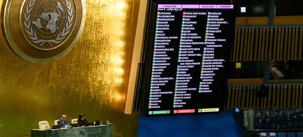 UN General Assembly adopts a resolution on “Protection of civilians and upholding legal and humanitarian obligations” during the 45th plenary meeting of the resumed 10th Emergency Special Session.(UN)