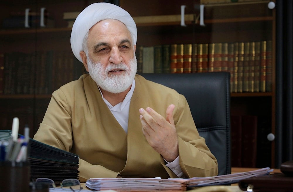 In this undated photo released Feb. 25, 2015, Iranian Judiciary chief Gholamhossein Mohseni Ejehi is seen at his office in Tehran, Iran. (Office of the Iranian Supreme Leader via AP)