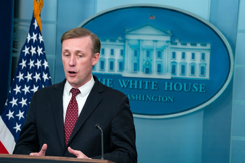 White House national security adviser Jake Sullivan speaks during a press briefing at the White House, Monday, Dec. 4, 2023, in Washington. (AP)