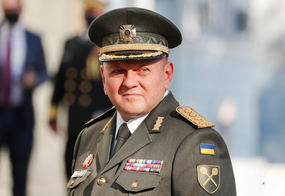Commander-in-Chief of the Armed Forces of Ukraine Valeriy Zaluzhnyi looks on before a meeting with US Defense Secretary Lloyd Austin and other officials in Kiev, Ukraine, Oct. 19, 2021. (AP)