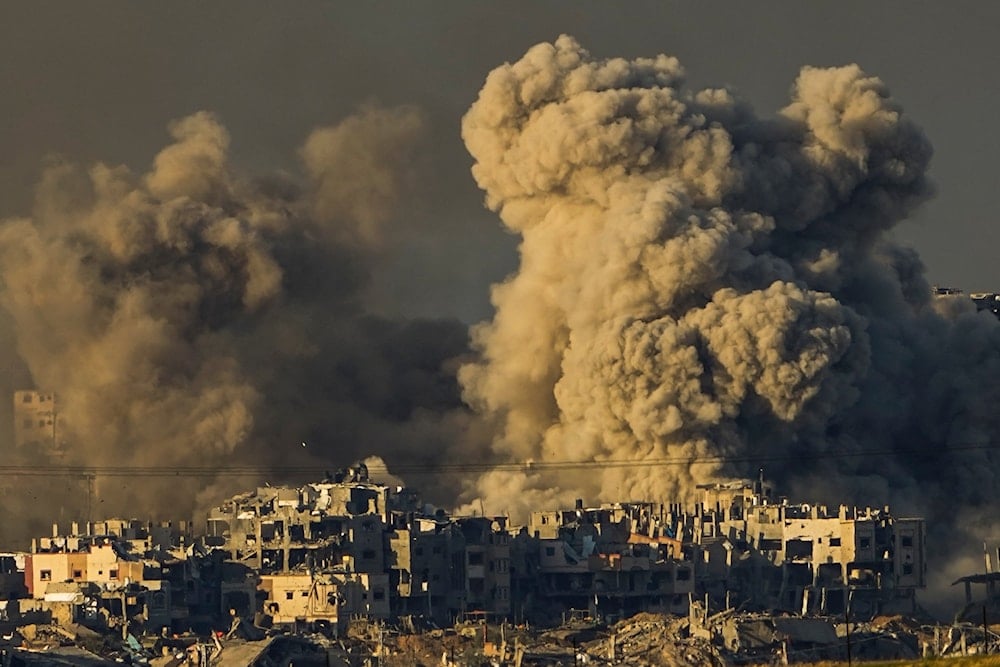 Smoke rises following an Israeli bombardment in the Gaza Strip, Saturday, Dec. 16, 2023. 