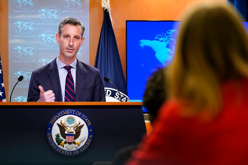 State Department spokesman Ned Price speaks during a briefing at the State Department in Washington, Thursday, Jan. 27, 2022 (AP)