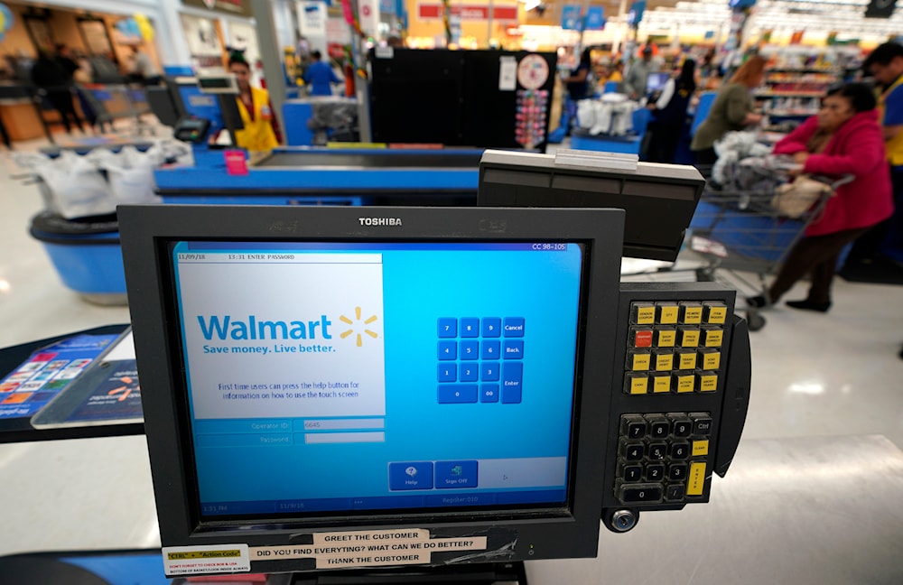 This Nov. 9, 2018, file photo shows a checkout scanner at a Walmart Supercenter in Houston. (AP)