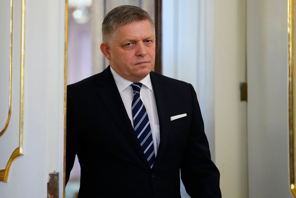 Slovakia's Prime Minister Robert Fico arrives for a swearing in ceremony at the Presidential Palace in Bratislava, Slovakia, Oct. 25, 2023. (AP)
