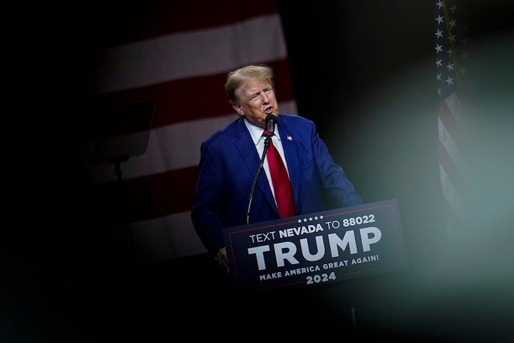 Former President Donald Trump speaks during a rally Sunday, Dec. 17, 2023, in Reno, Nev. (AP)