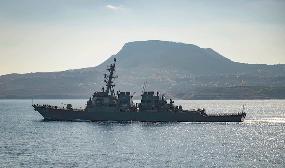The guided-missile destroyer USS Carney in Souda Bay, Greece, that came under attack Sunday, Dec. 3, 2023 in the Red Sea. (AP)